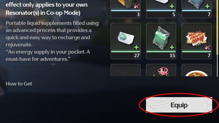 Wuthering Waves - Equip Supplies in Utilitiy Wheel