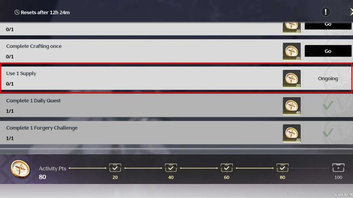 Wuthering Waves - Daily Activity Use 1 Supply