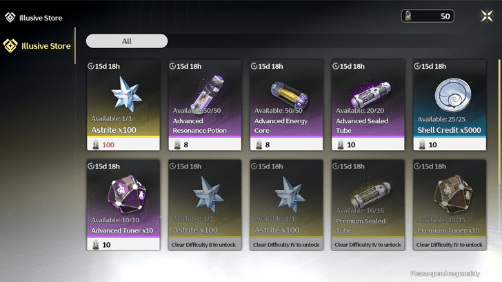 Wuthering Waves - Illusive Store Exchange