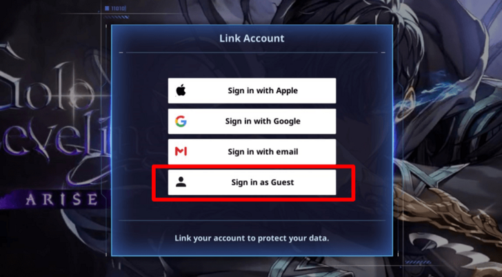 Solo Leveling Arise - Sign In as Guest
