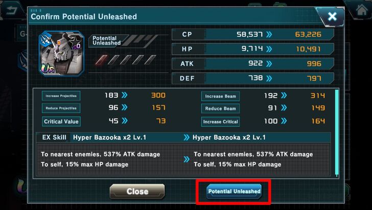 How to Potential Unleash Step 4 - Gundam UCE