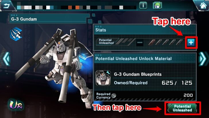 How to Potential Unleash Step 3 - Gundam UCE