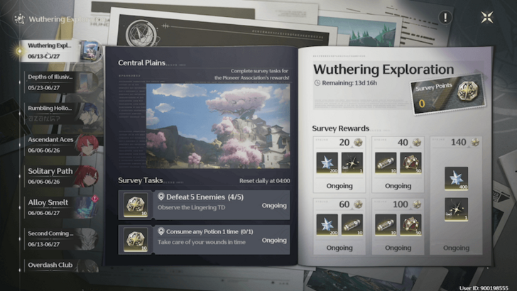 Wuthering Waves - Wuthering Exploration Event Screen