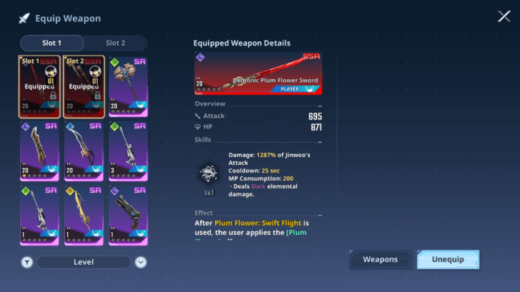 Solo Leveling Arise - Weapons