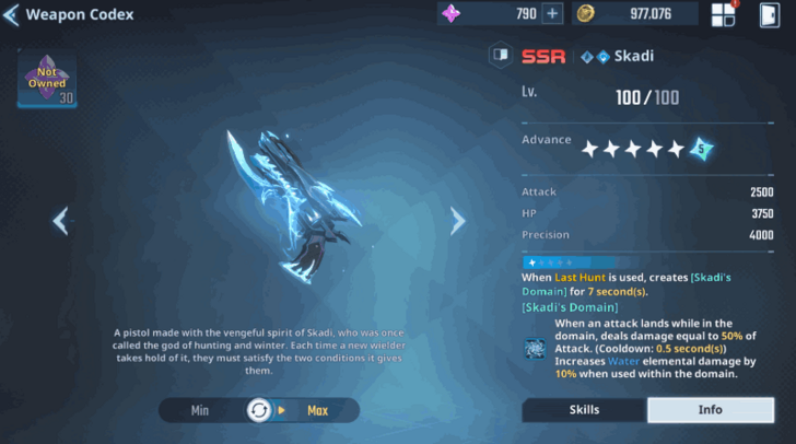 Weapon Advancement - List of All Weapons