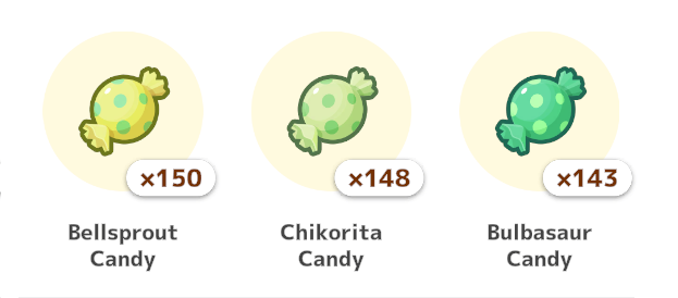 Pokemon Sleep - Grass Type Pokemon Candy