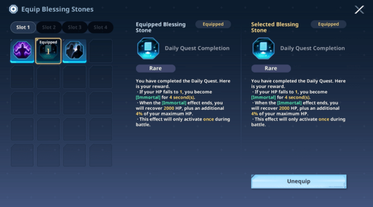 How to Equip Blessing Stones