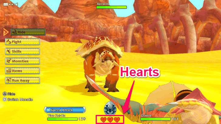 Monster Hunter Stories - Hearts System