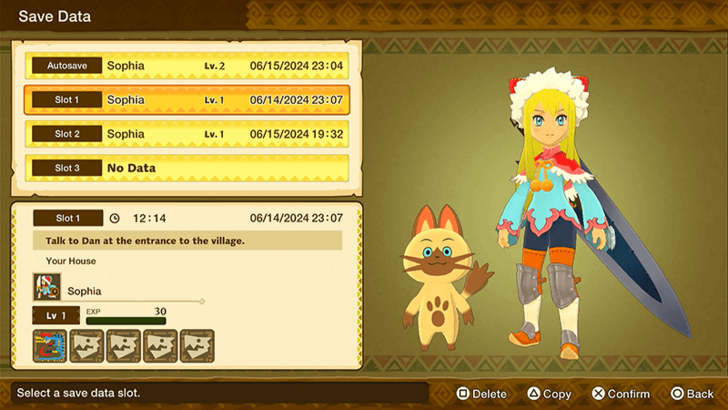 Monster Hunter Stories Save Slots