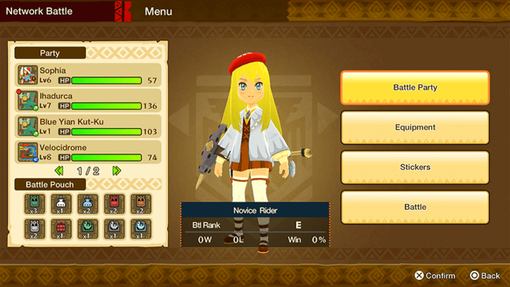 Monster Hunter Stories Multiplayer Network Battle Menu