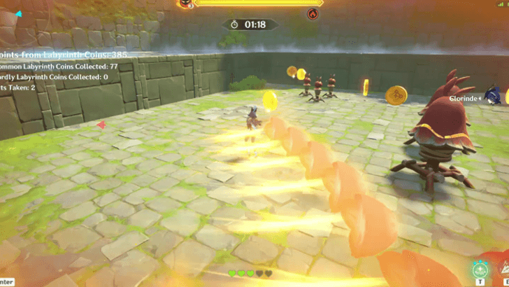 Genshin - Reflective Writing - Dodge attacks Collect coins