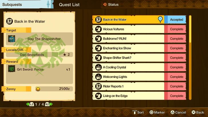 Monster Hunter Stories - Subquests