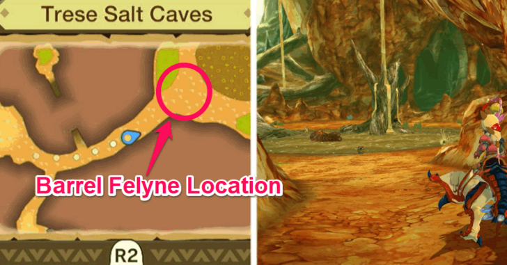 Monster Hunter Stories - Barrel Felyne in Trese Salt Caves