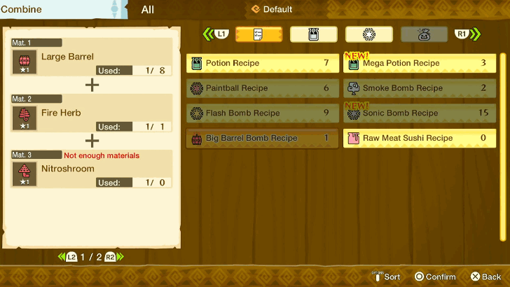 Monster Hunter Stories - Big Barrel Bomb Materials