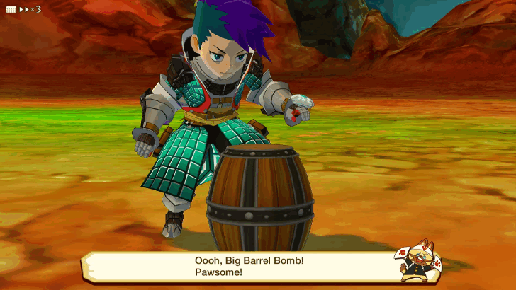 Monster Hunter Stories - Using Big Barrel Bomb