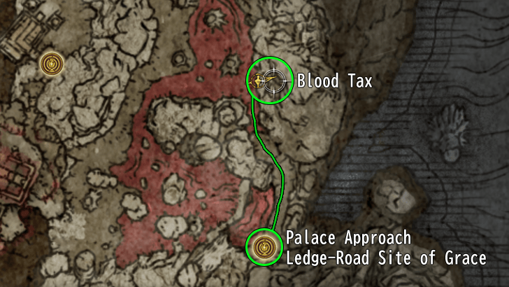 Elden Ring - Blood Tax Ash of War Map Location