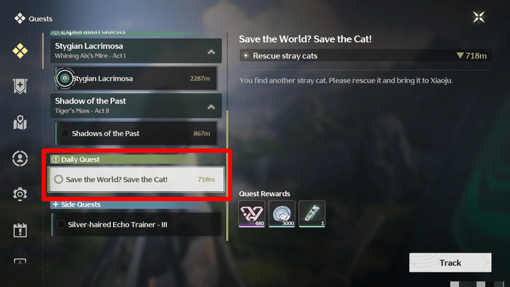 Wuthering Waves - Complete the Daily Quest Versions of Save the World Save the Cat