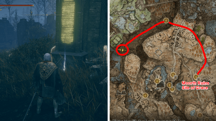 Rauh Ruins Map Fragment Location