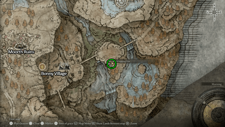 Elden Ring - Tooth Whip Enemy Drop Map Location