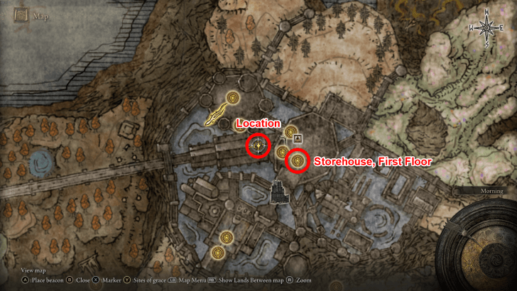 Elden Ring - Wall of Sparks Ash of War Map Location