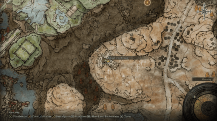 Queelign Church of Crusade invasion map location