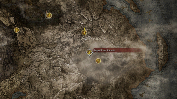 Elden Ring - Jagged Peak Summit Map View