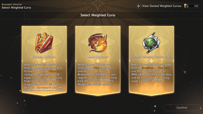 Honkai Star Rail - How to Overwrite Weighted Curios - Unique Curios in Divergent Universe