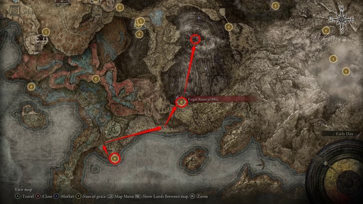 Elden Ring - Ruins Map Location Directions