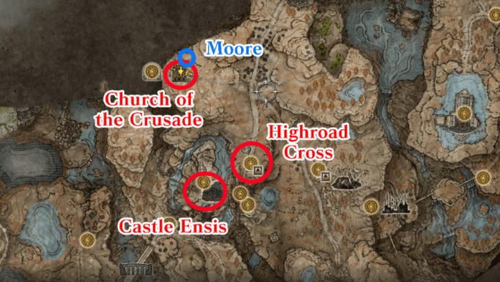 Moore location after death