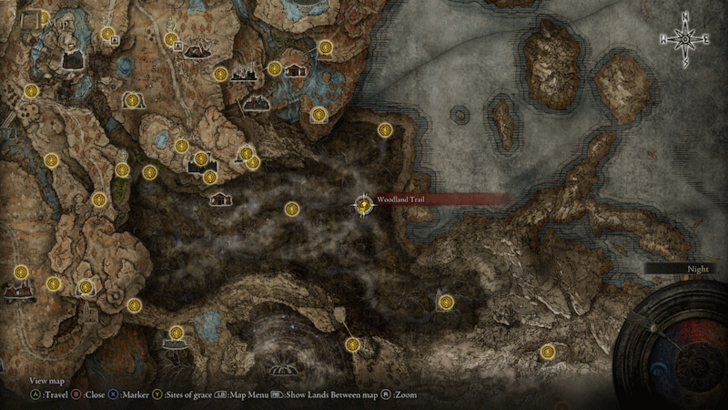 Elden Ring - Woodland Trail Map Location