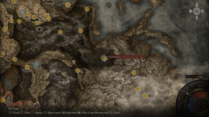 Elden Ring - Church Ruins Map Location