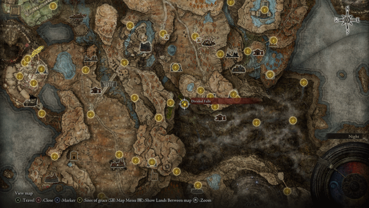 Elden Ring - Divided Falls Map Location