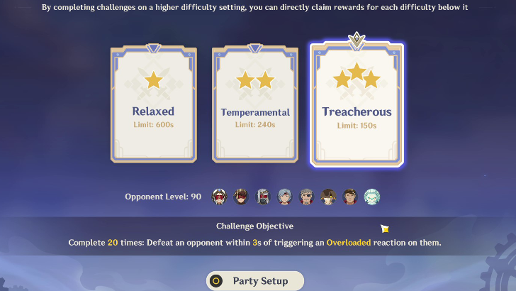 Genshin - Endless Forms Most Martial - Select Difficulty