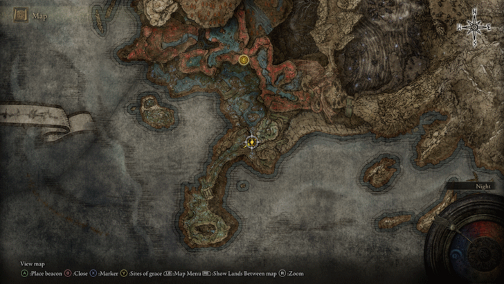 Elden Ring - Cerulean Coast Map Fragment Map View