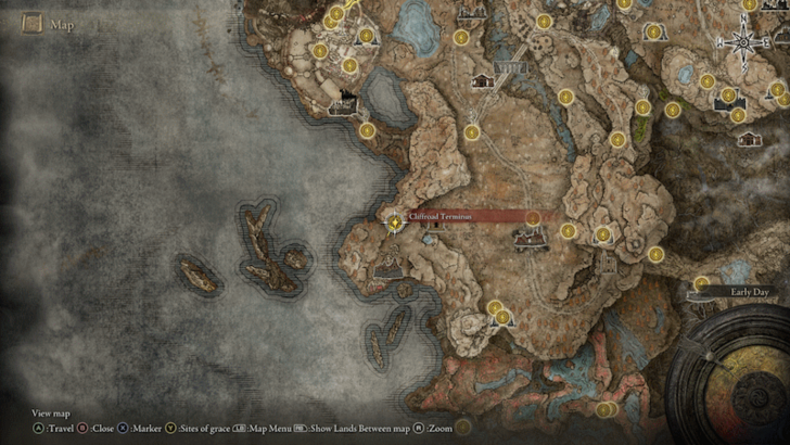 Elden Ring - Cliffroad Terminus Map View