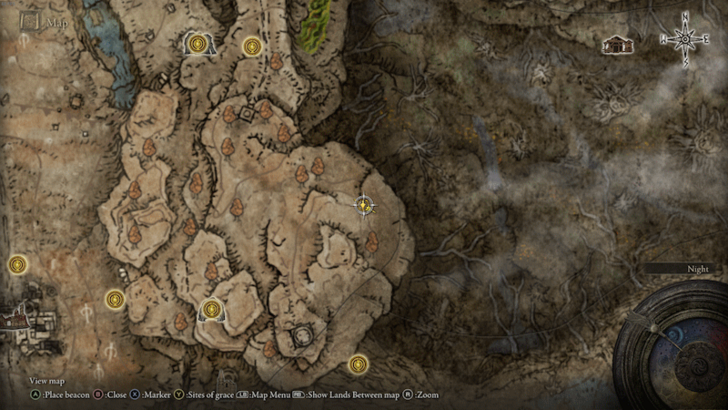 Elden Ring - Pillar Path Waypoint Larval Tear Map View