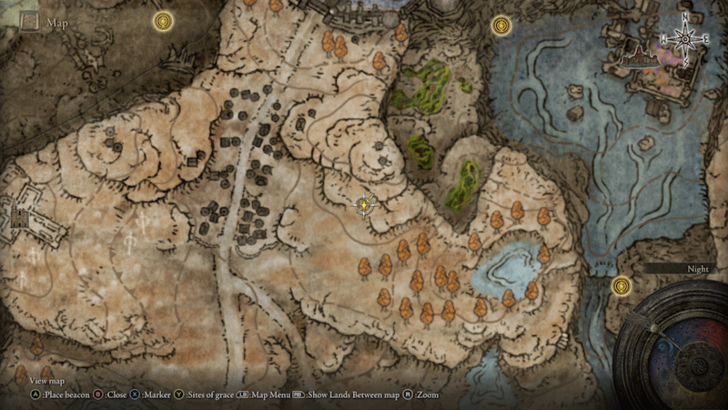 Elden Ring - Highroad Cross Larval Tear Map View