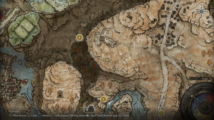 Elden Ring - Church of the Crusade Larval Tear Map View