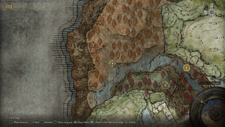 Elden Ring - Ravine North Larval Tear Map View