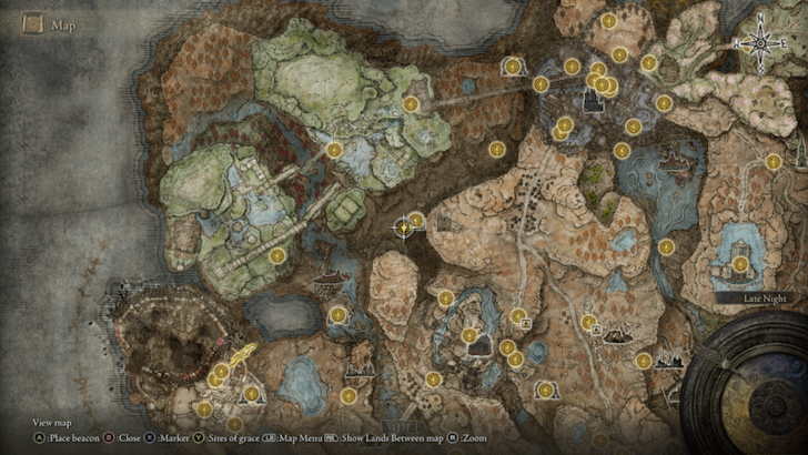 Elden Ring - Temple Town Ruins Larval Tear Map View