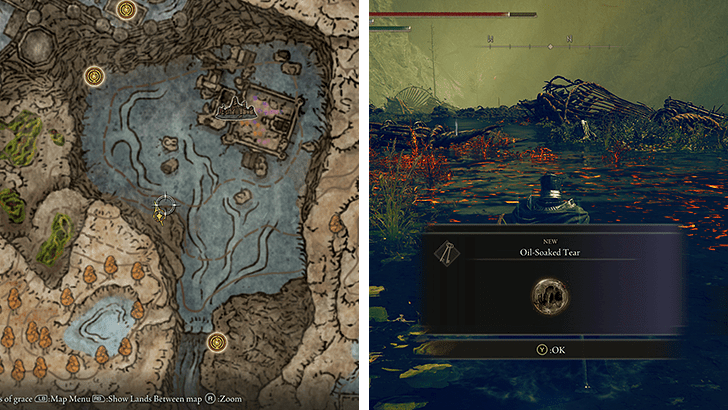 Elden Ring - Oil-Soaked Tear Map View