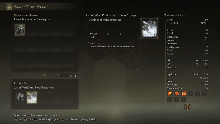 Elden Ring - Divine Beast Frost Stomp Ash of War World View