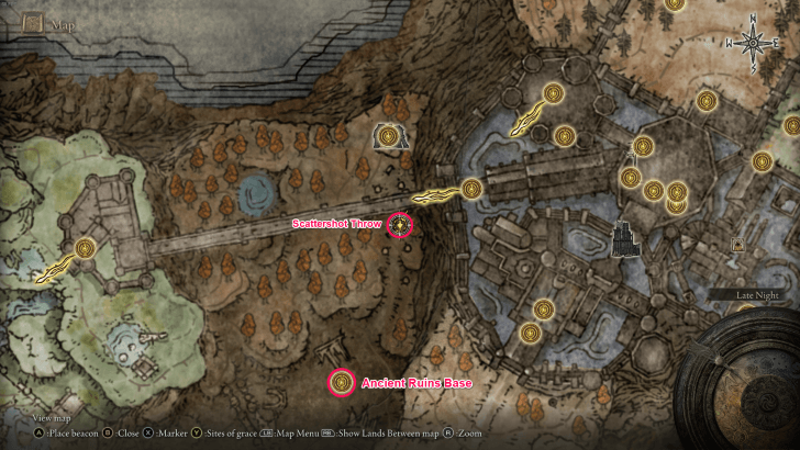 Elden Ring - Scattershot Throw Ash of War Map Location