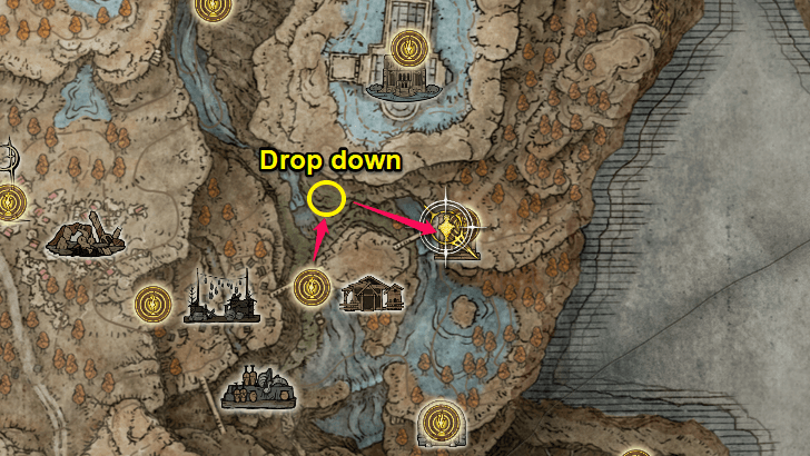 Elden Ring - Eastern Nameless Mausoleum Map View