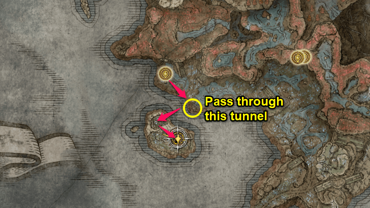 Elden Ring - Southern Nameless Mausoleum Map View