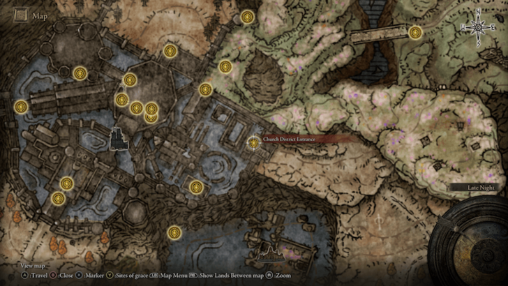 Elden Ring - Church District Entrance Map Location