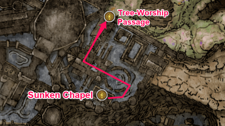 Elden Ring - Tree-Worship Passage Map Location