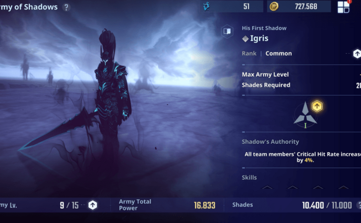 Igris - Reward Army of Shadows