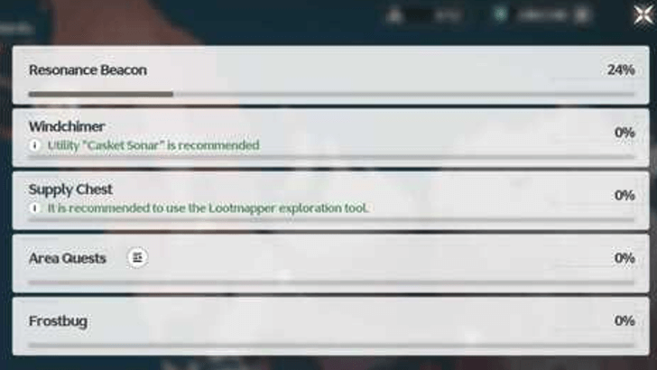 Wuthering Waves - Mt. Firmament Exploration Rate