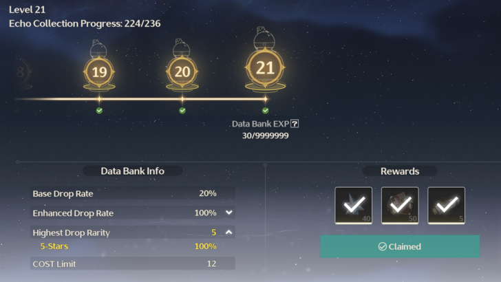 Wuthering Waves - Data Bank Level 21